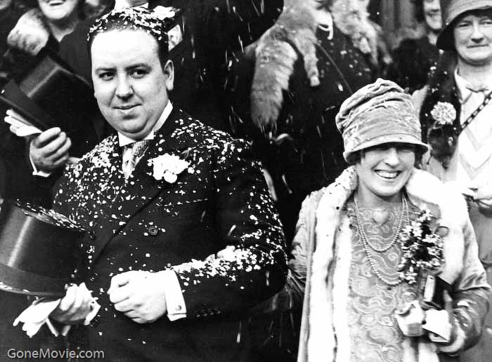 Alma Reville and Alfred Hitchcock wedding day, December 2, 1926