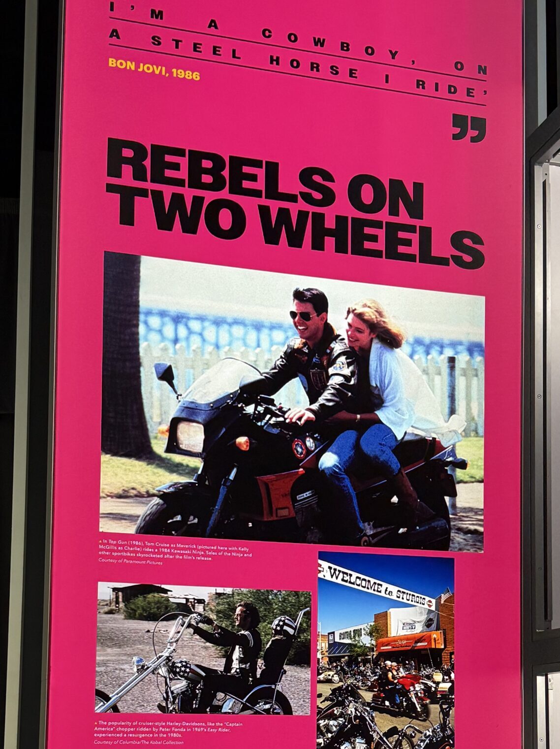 1984 Kawasaki Ninja from Paramount Pictures Top Gun 1986. This car is on exhibit at the Totally Awesome Exhibit at the Petersen Automotive Museum. As photographed by Regina Luz Jordan for Hollywoodland News