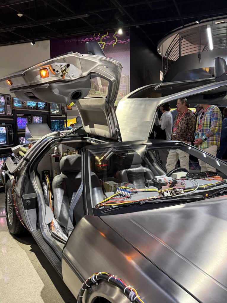 1981 DeLorean DMC-12 Time Machine from Universal Pictures' Back to the Future 1985. This car is on exhibit at the Totally Awesome Exhibit at the Petersen Automotive Museum. As photographed by Regina Luz Jordan for Hollywoodland News