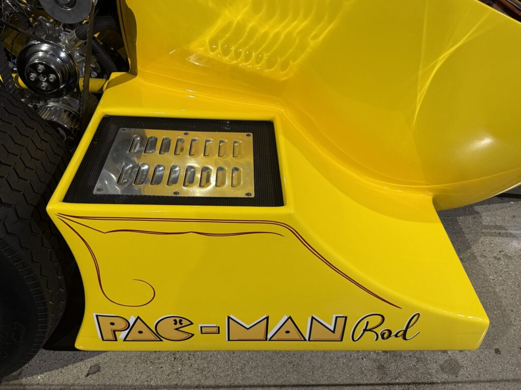 1982 Pac-Man Rod by Hot Wheels designer Larry Wood modeled after the 1980 maze video game developed and published by Namco. This car is on exhibit at the Totally Awesome Exhibit at the Petersen Automotive Museum. As photographed by Regina Luz Jordan for Hollywoodland News