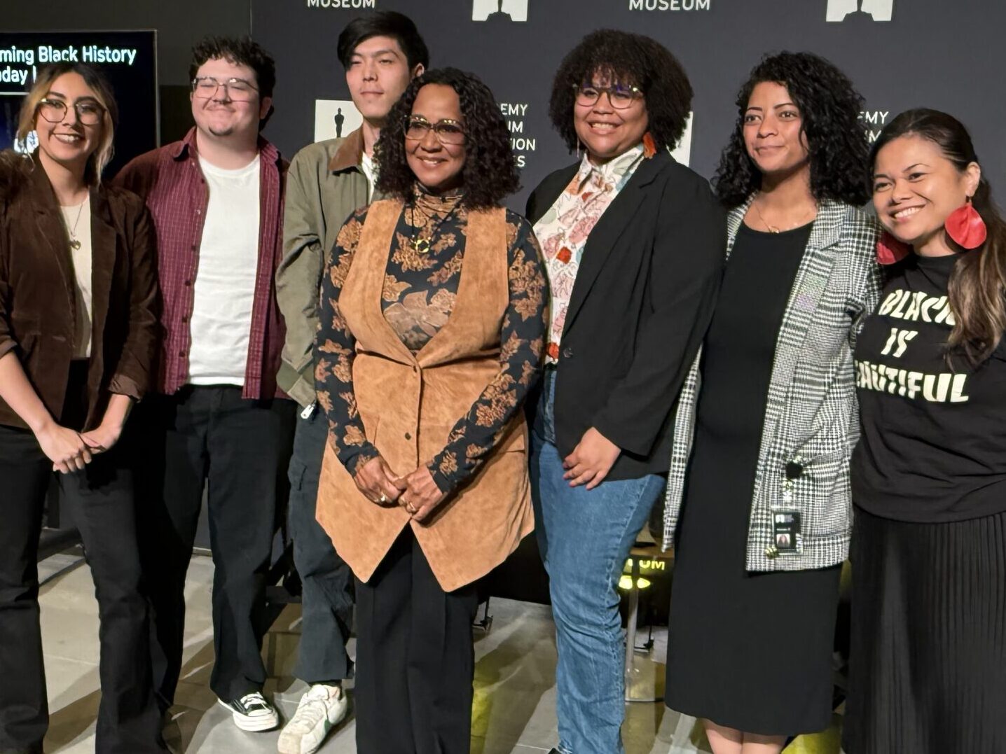 Emmy Award Winning and Twice Academy Award NomInated Costume Designer, Sharen Davis with the Staff of the Academy Museum of Motion Pictures on June 19, 2025 celebrating Black Excellence.