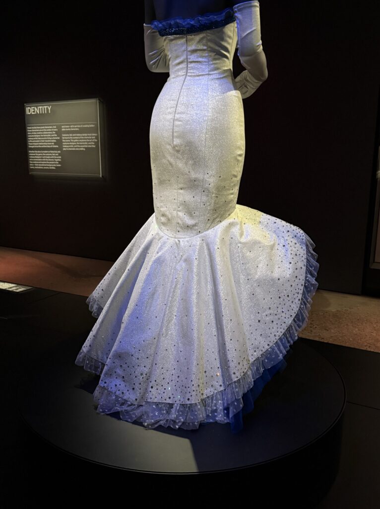 Dreamgirls costume as worn by Beyoncé Knowles as Deena Jones. Costume design by Sharen Davis and photographed in the Academy Museum of Motion Pictures by Regina Luz Jordan for Hollywoodland News