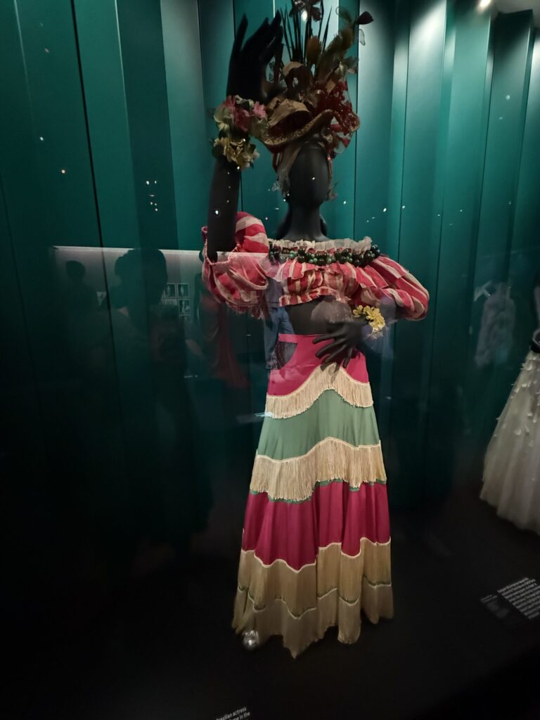 Photo of one of Carmen Miranda's Costume the Academy Museum of Motion Pictures in Los Angeles. Photo by Regina Luz Jordan for Hollywoodland News