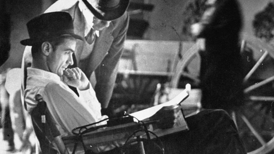 Howard Hughes Hell's Angels production photo. Howard Hughes during the filming of his aviation epic in 1930.
