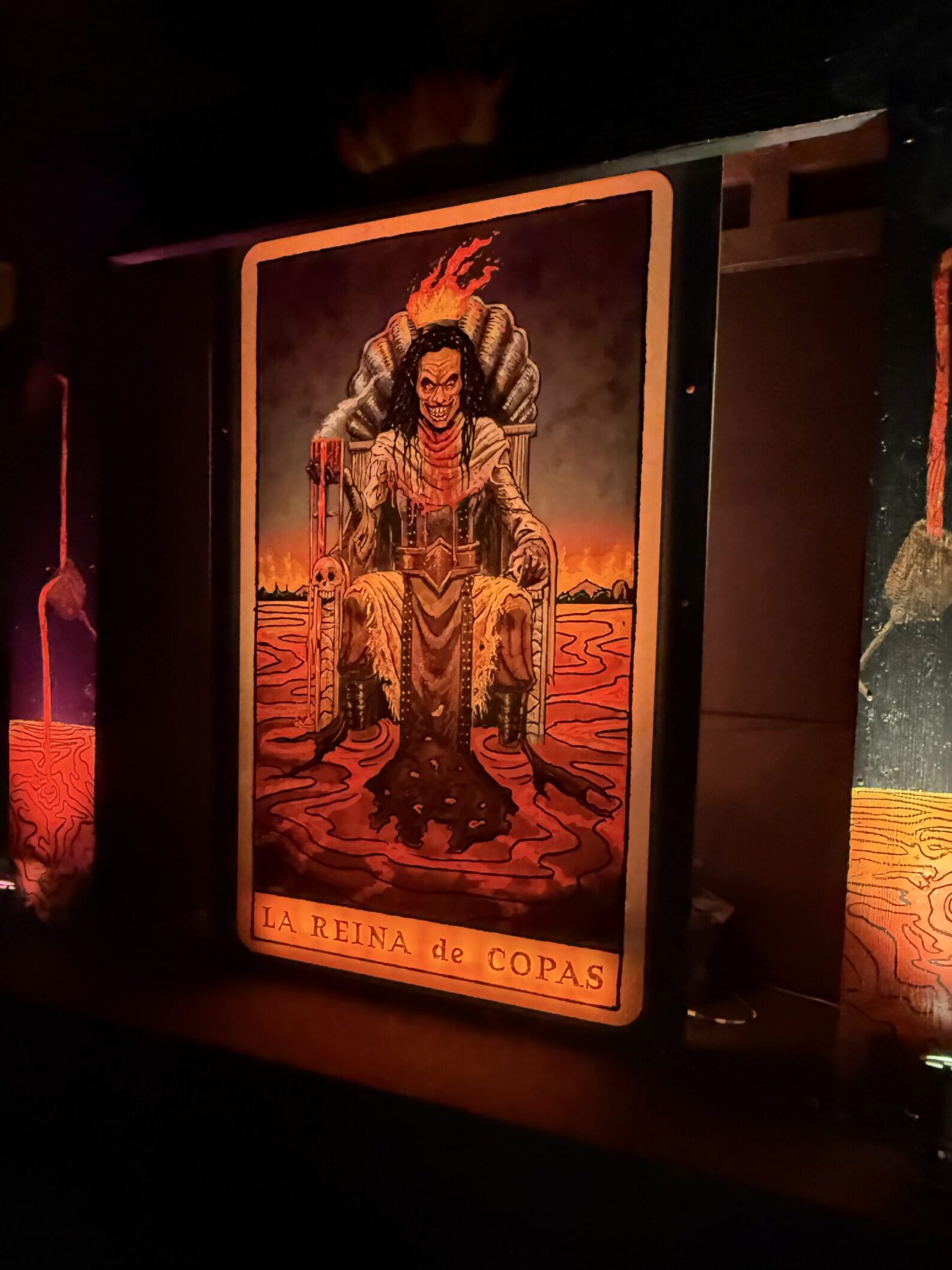 La Reina de Copas Tarot at Monstruos 3 House at Universal Studios Hollywood Halloween Horror Nights 2025 photo by Regina Luz Jordan for Hollywoodland News
