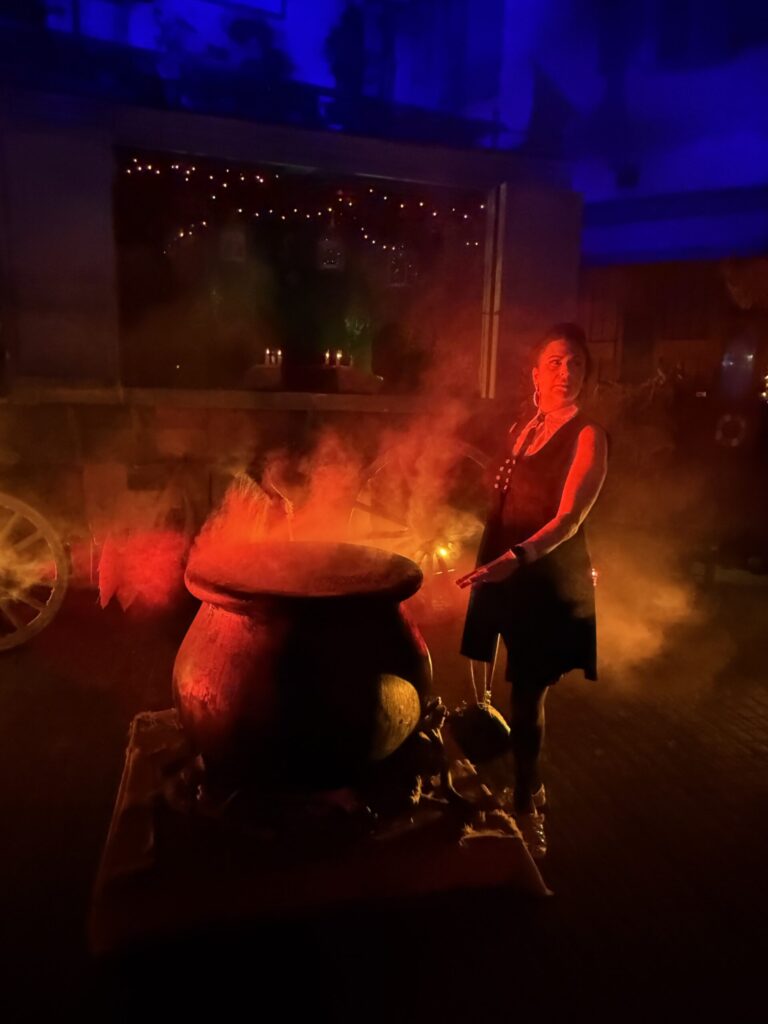 Regina Luz Jordan coming out of the Monstruos 3 House at Universal Studios Hollywood Halloween Horror Nights 2025