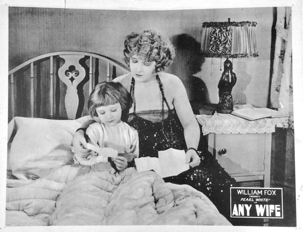 Lobby Card of Pearl White in Any Wife, silent film serial