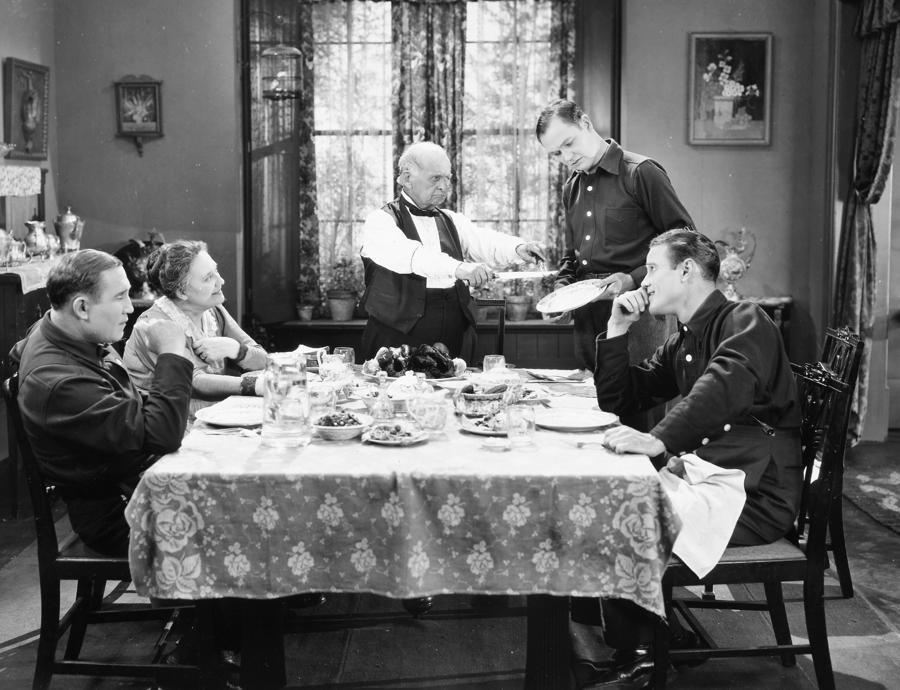 Silent Film Series having a nice talk at dinner