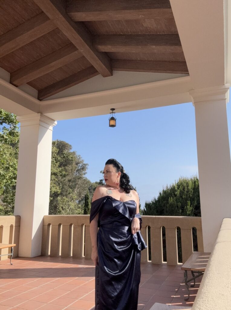 Regina Luz Jordan at the Getty Villa Reopens Reception. Photo by Regina Luz Jordan for the Hollywoodland News.