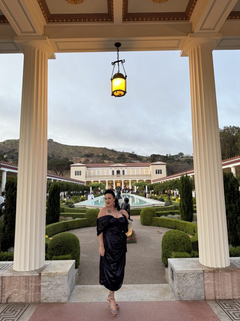 Regina Luz Jordan, founder of the Hollywoodland News, at the Getty Villa reopens.