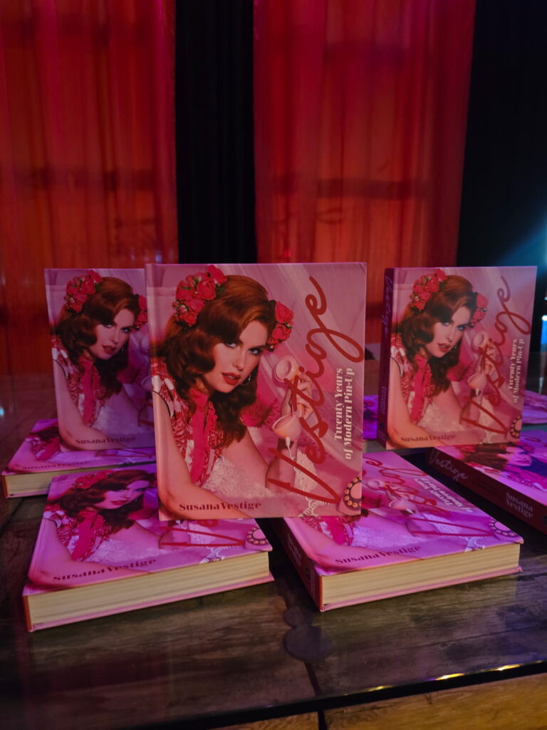 Susana Vestige Book Published by Wonk Press Books at the Launch in Los Angeles. Photo by Miss Luna LoveLee, for Hollywoodland News
