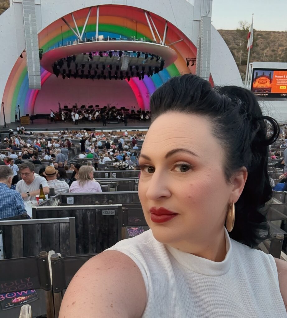 Regina Luz Jordan, founder & editor in chief of Hollywoodland News attending Classical Pride by the LA Philharmonic at the Hollywood Bowl