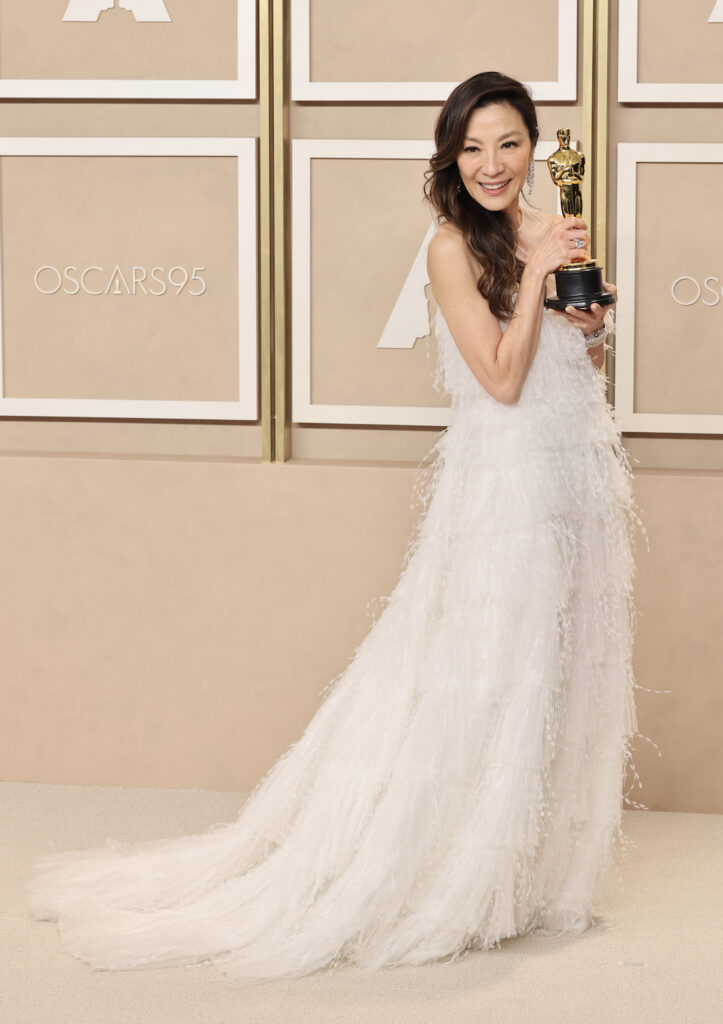 HOLLYWOOD, CALIFORNIA - MARCH 12: Michelle Yeoh, winner of the Best Actress in a Leading Role award for ‘Everything Everywhere All at Once’, poses in the press room during the 95th Annual Academy Awards at Ovation Hollywood on March 12, 2023 in Hollywood, California. (Photo by Rodin Eckenroth/Getty Images) Sunset Boulevard Anniversary ageism