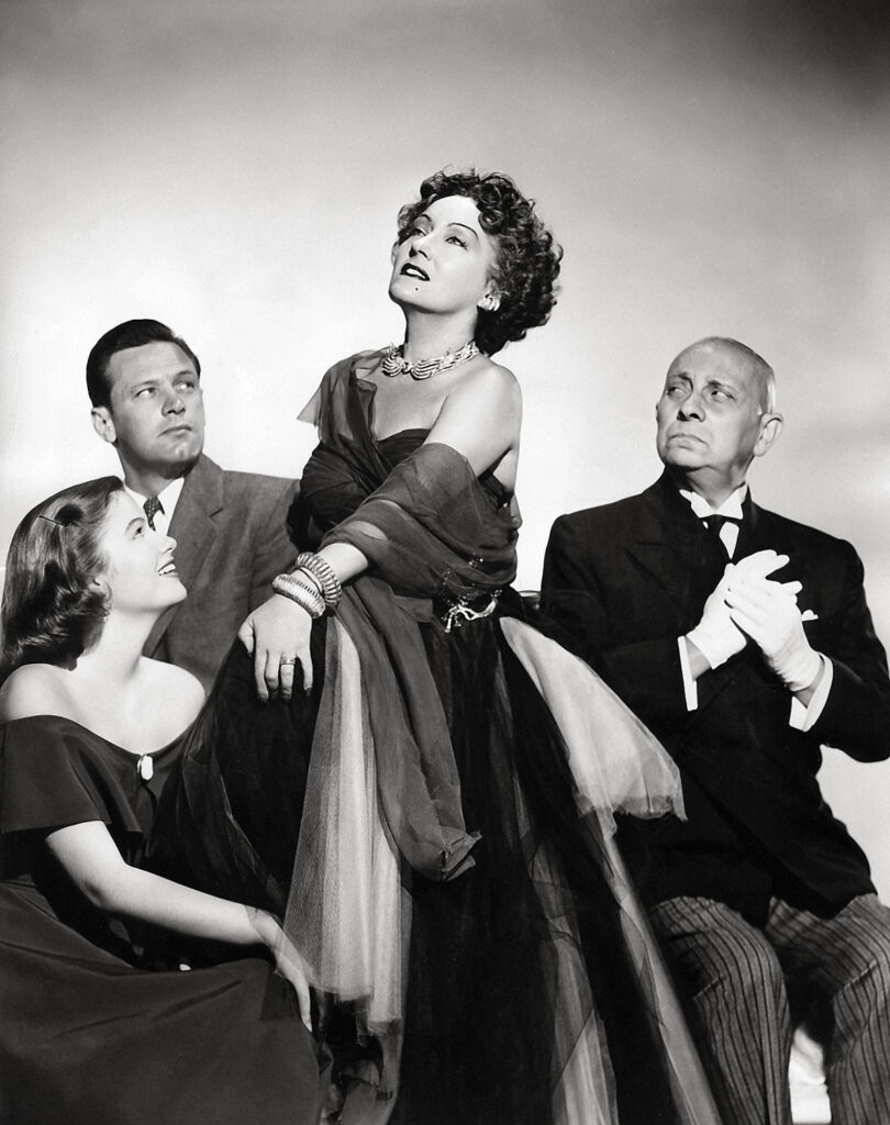 Gloria Swanson , William Holden, Erich Von Stroheim and Nancy Olson in -1950-Sunset Boulevard Anniversary